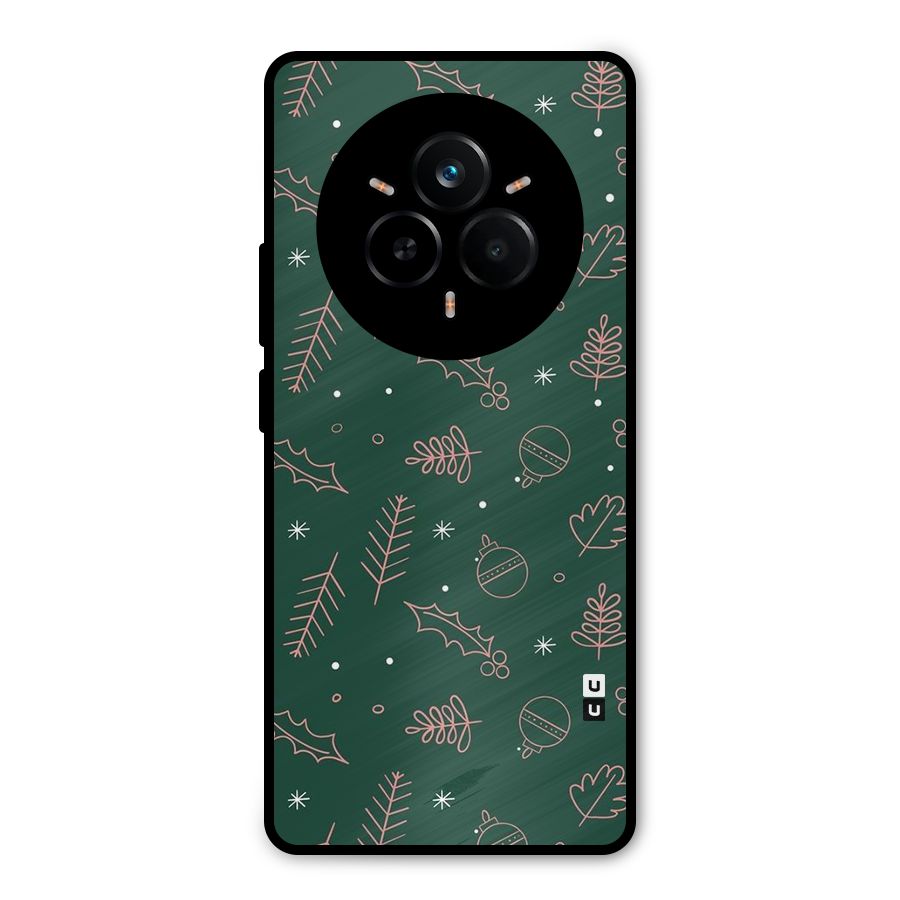 Christmas Season Leaves Metal Back Case for Realme 14 Pro