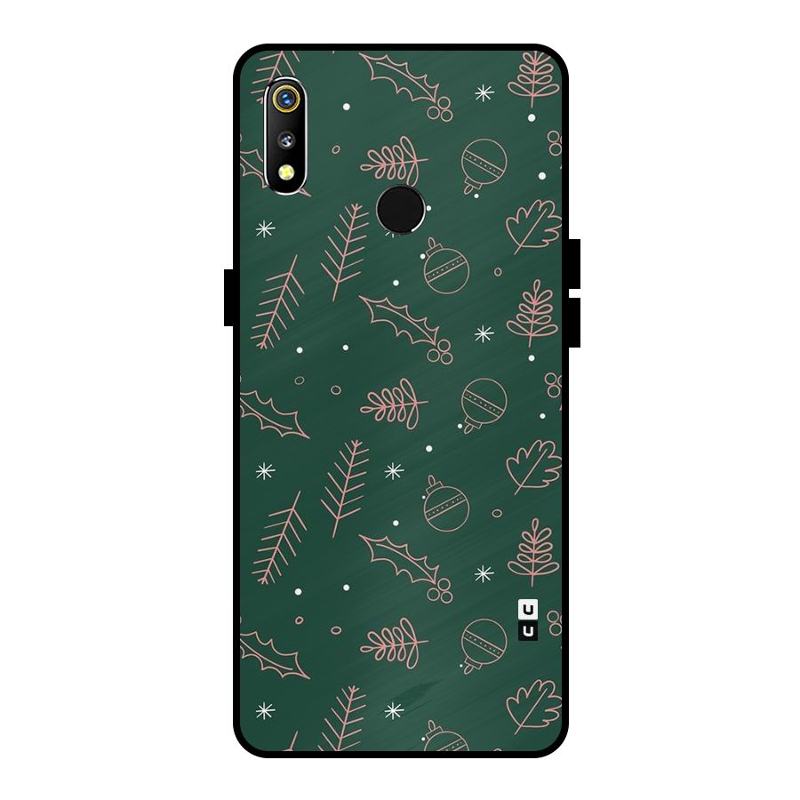 Christmas Season Leaves Metal Back Case for Realme 3i