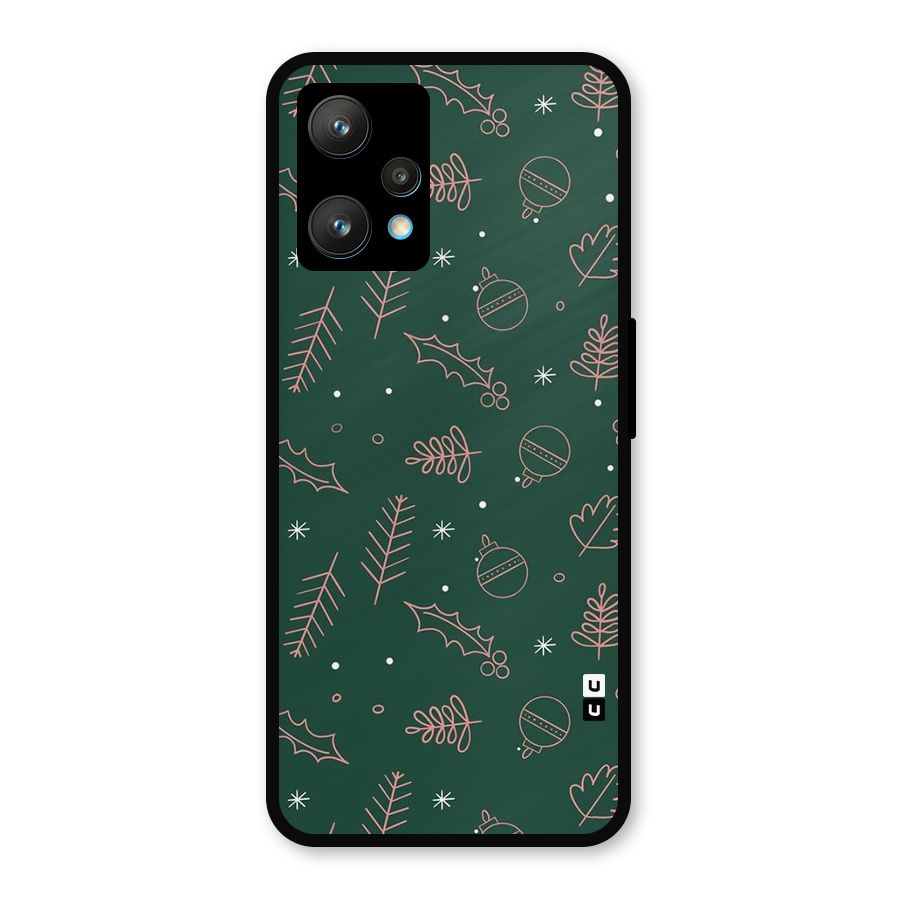 Christmas Season Leaves Metal Back Case for Realme 9