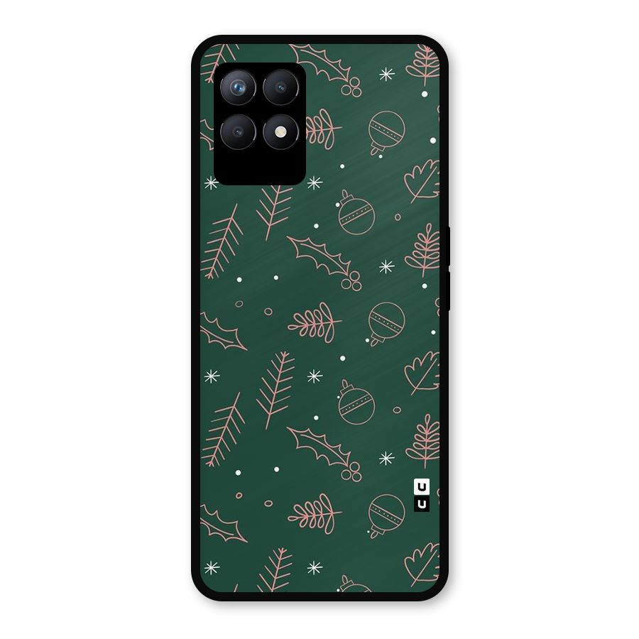 Christmas Season Leaves Metal Back Case for Realme Narzo 50