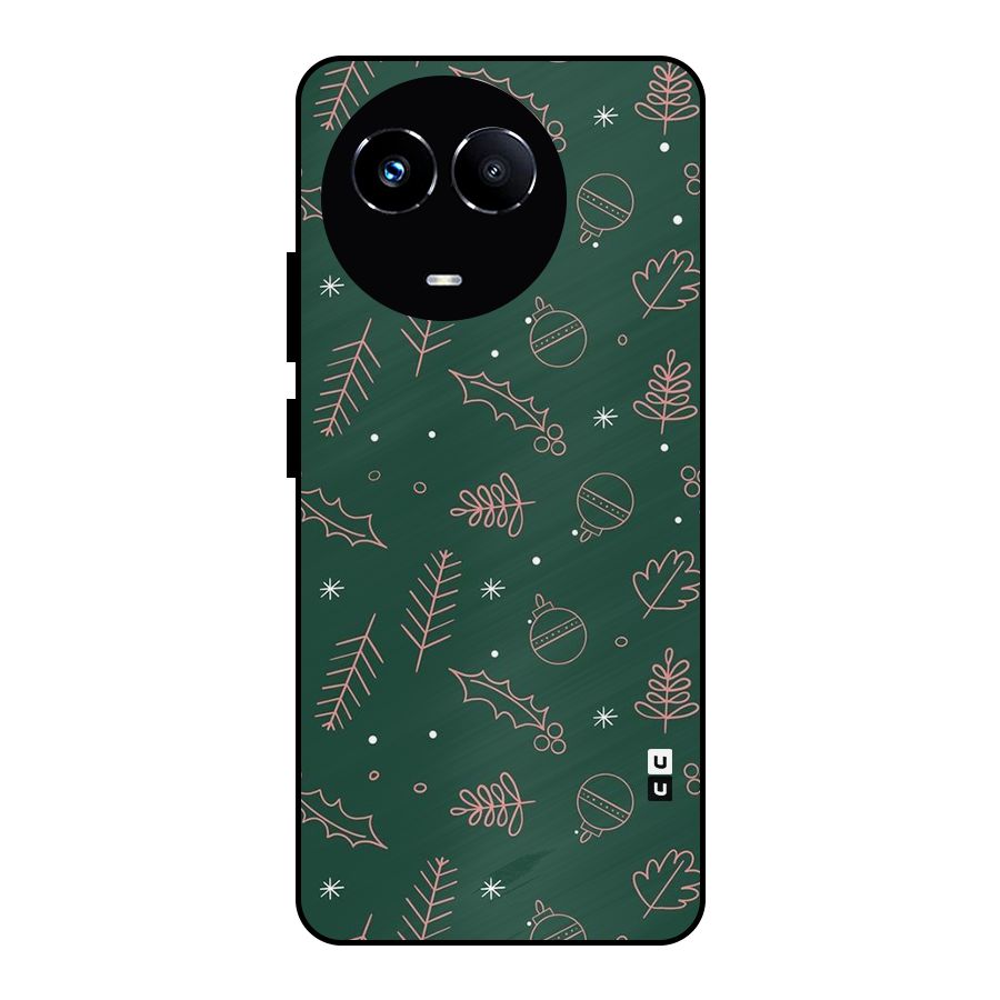 Christmas Season Leaves Metal Back Case for Realme Narzo 60X