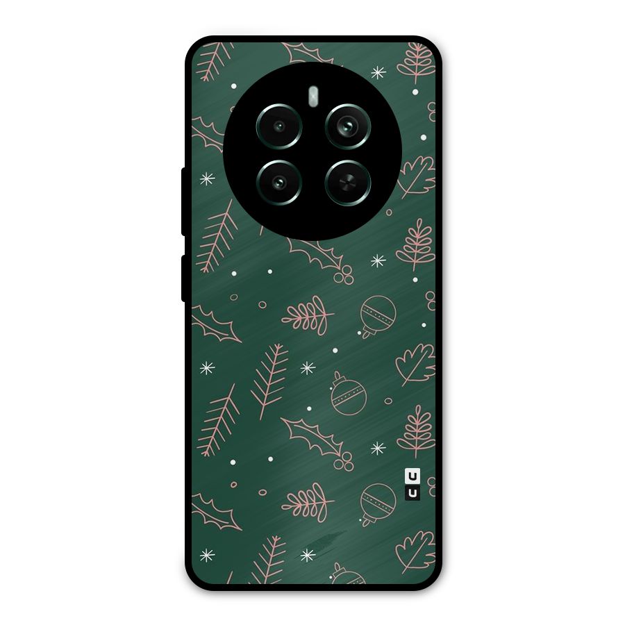 Christmas Season Leaves Metal Back Case for Realme Narzo 70 Pro