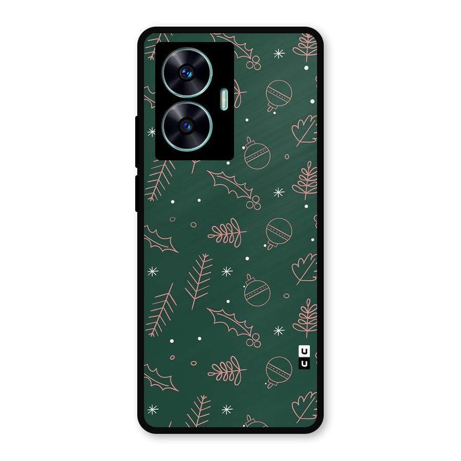 Christmas Season Leaves Metal Back Case for Realme Narzo N55