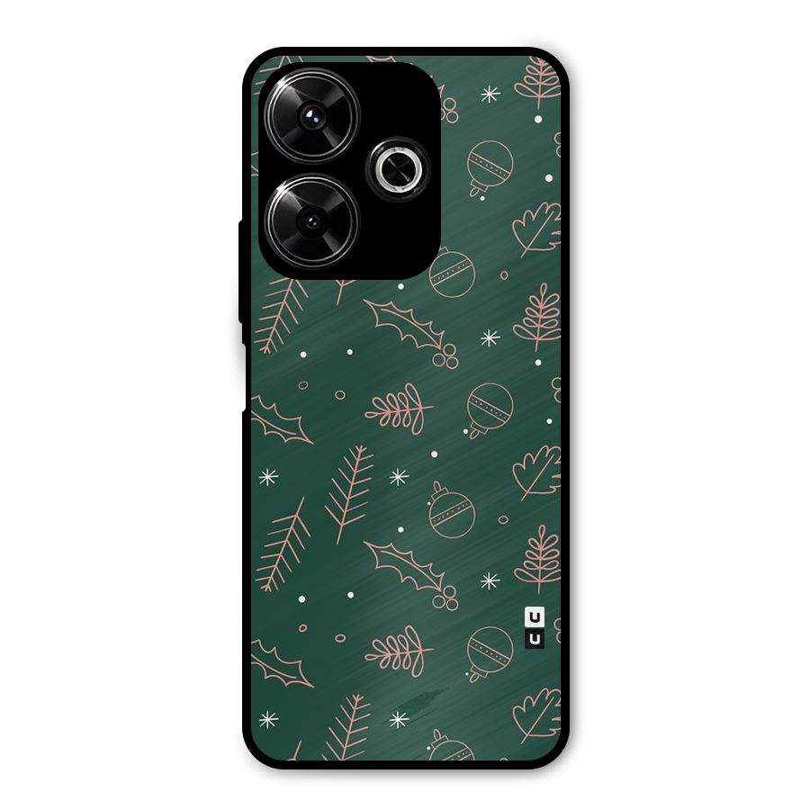 Christmas Season Leaves Metal Back Case for Redmi 13 5G