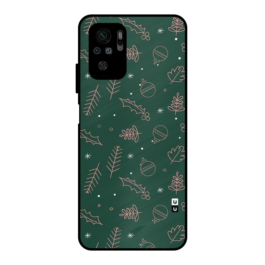Christmas Season Leaves Metal Back Case for Redmi Note 10S