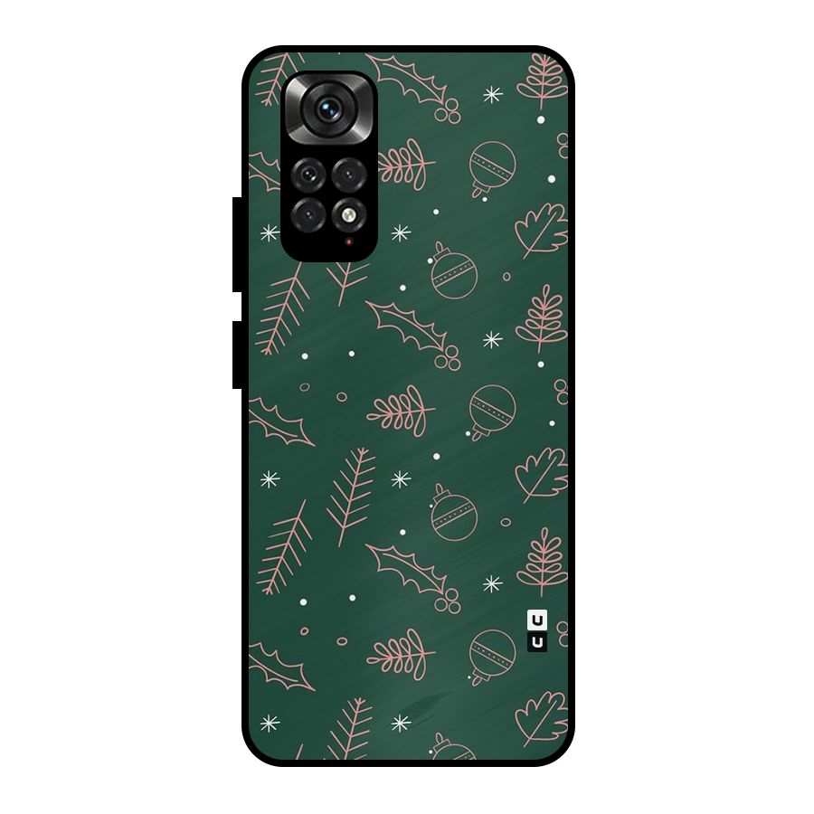 Christmas Season Leaves Metal Back Case for Redmi Note 11 Pro