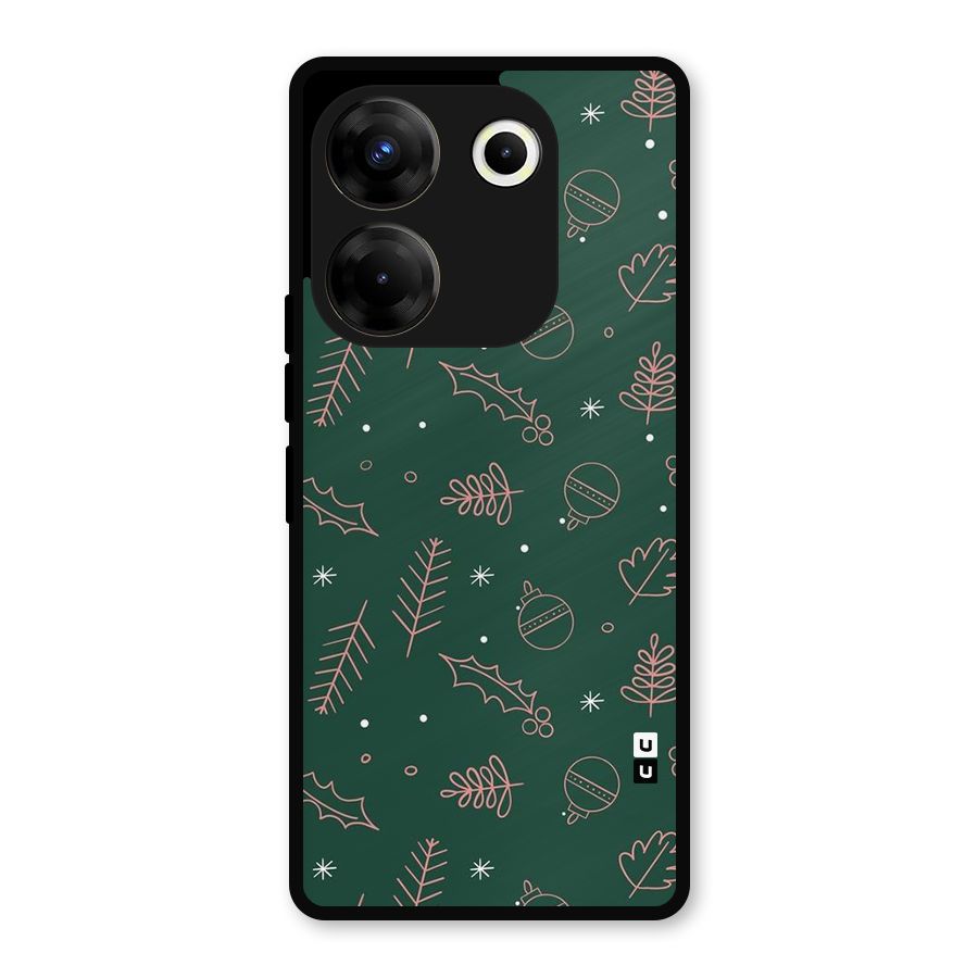 Christmas Season Leaves Metal Back Case for Tecno Camon 20