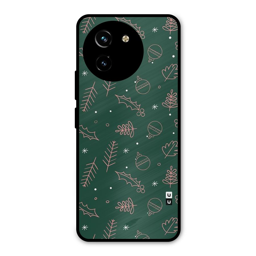 Christmas Season Leaves Metal Back Case for Vivo T3x