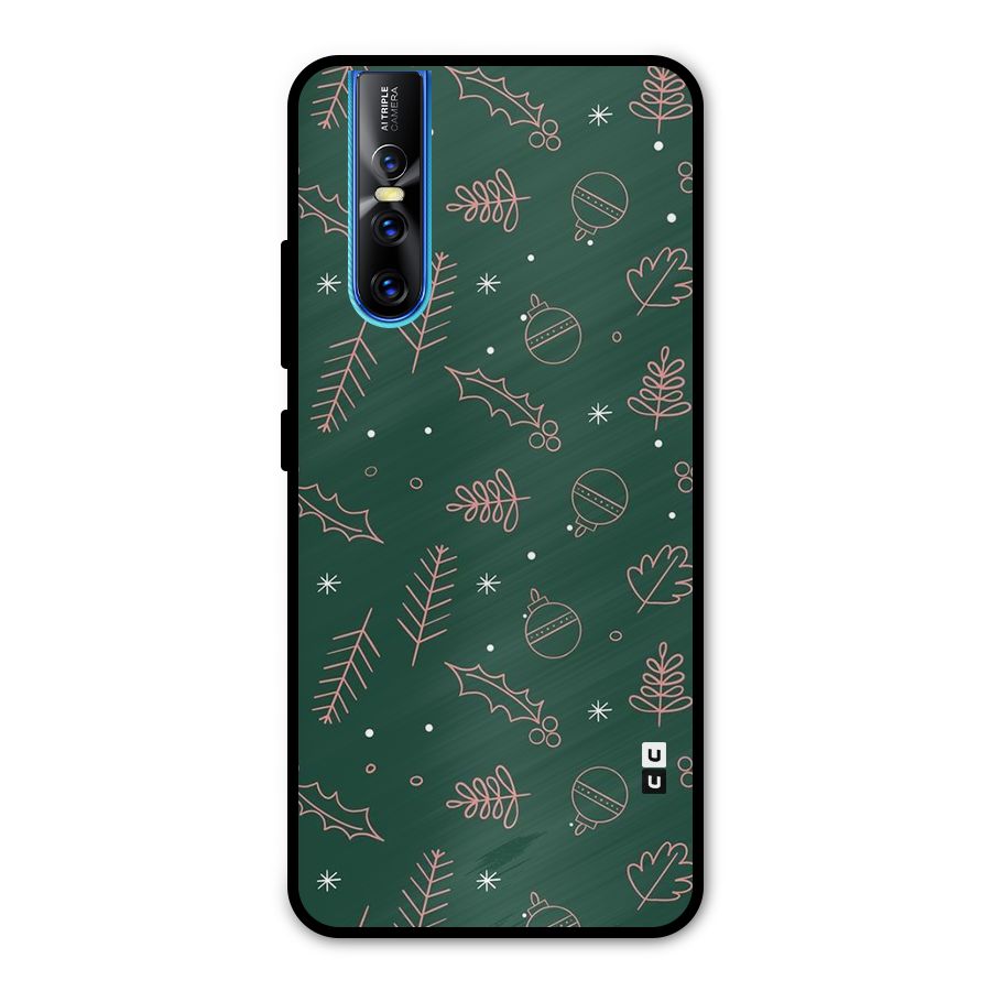 Christmas Season Leaves Metal Back Case for Vivo V15 Pro