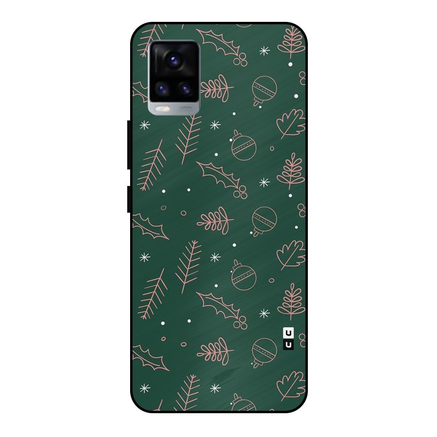 Christmas Season Leaves Metal Back Case for Vivo V20