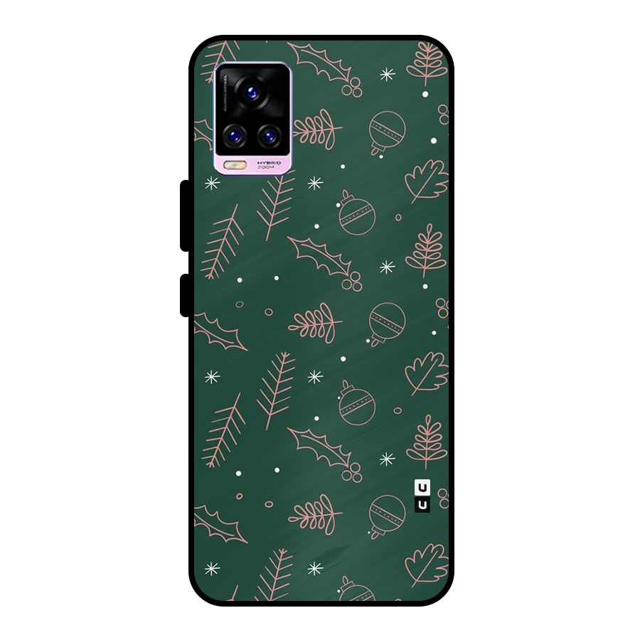 Christmas Season Leaves Metal Back Case for Vivo V20 Pro