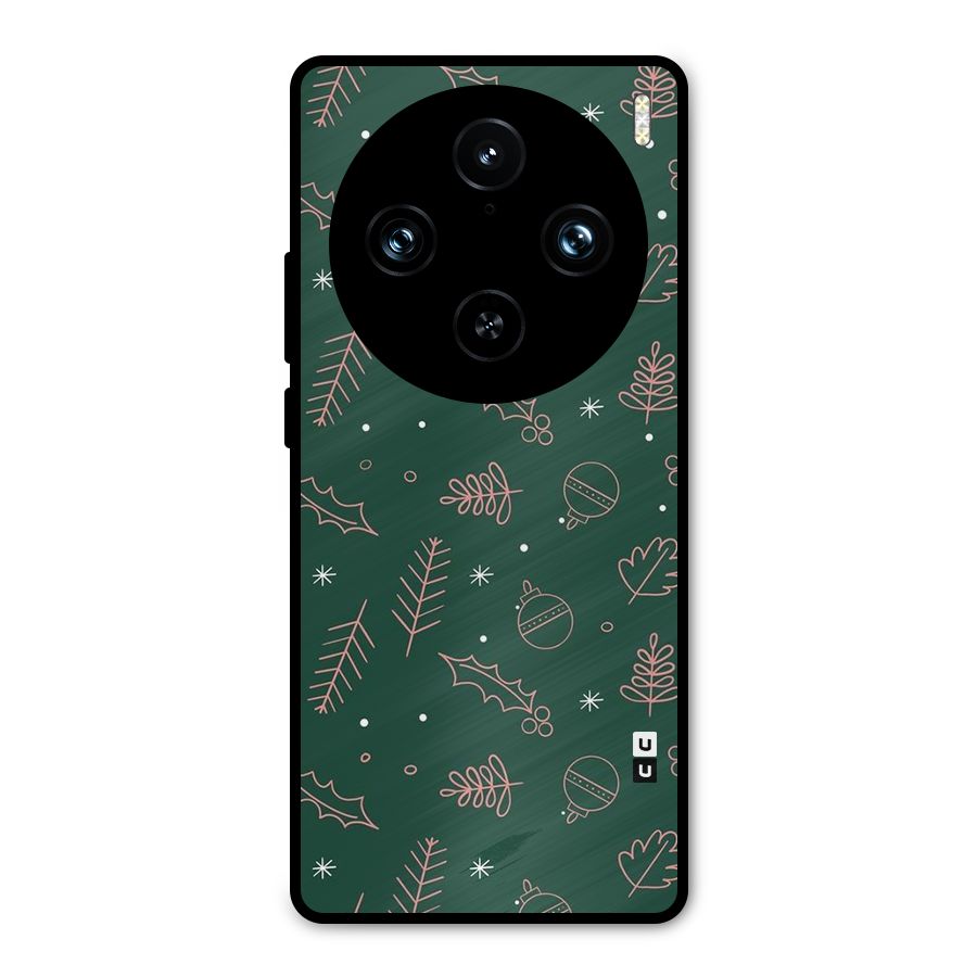 Christmas Season Leaves Metal Back Case for Vivo X100 Pro