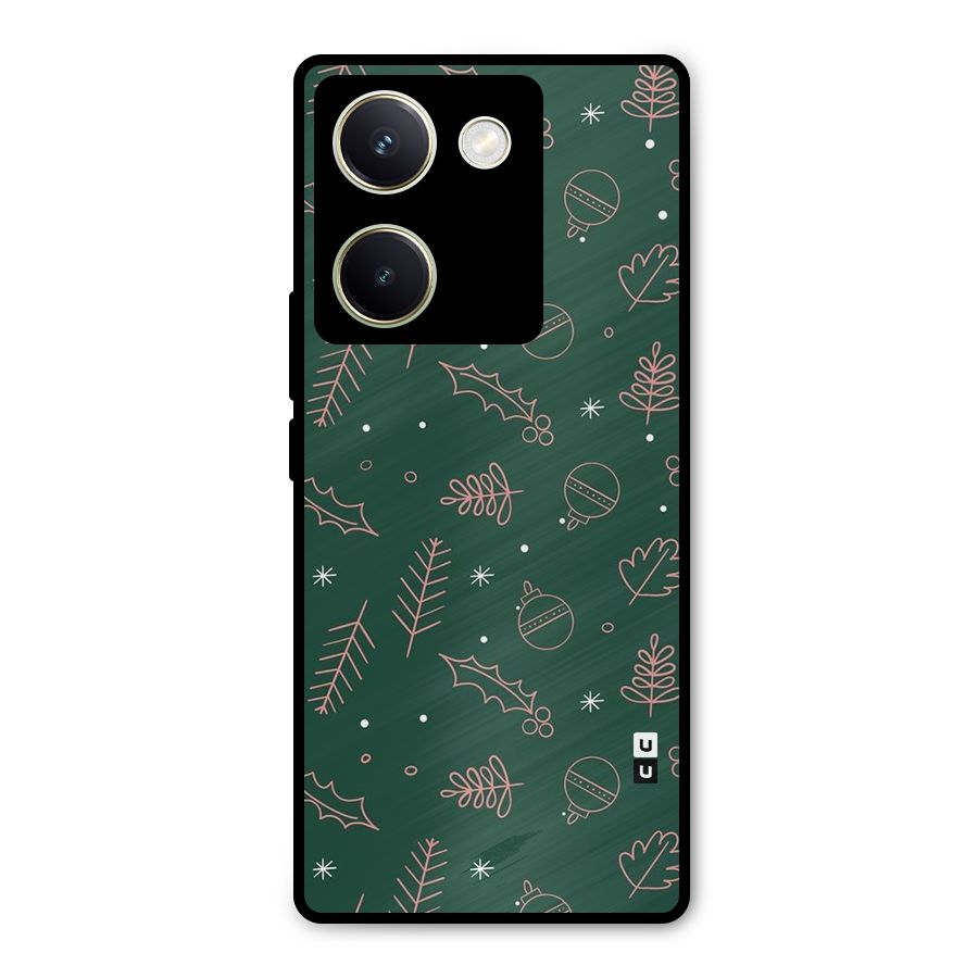 Christmas Season Leaves Metal Back Case for Vivo Y200 Pro