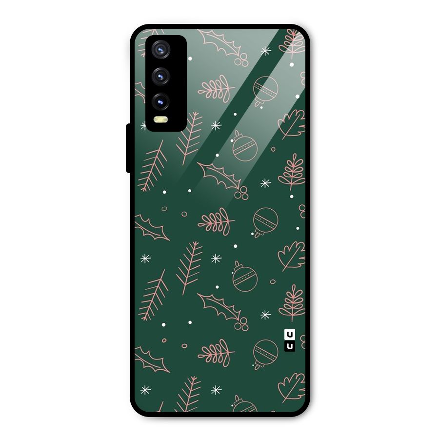 Christmas Season Leaves Metal Back Case for Vivo Y20g