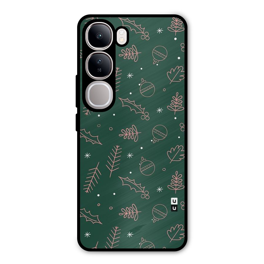 Christmas Season Leaves Metal Back Case for Vivo Y300