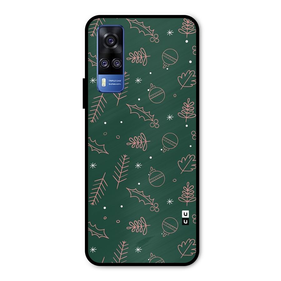 Christmas Season Leaves Metal Back Case for Vivo Y31