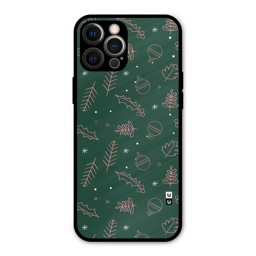 Christmas Season Leaves Metal Back Case for iPhone 12 Pro Max