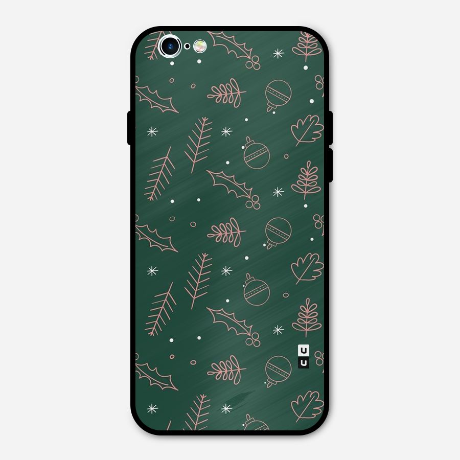 Christmas Season Leaves Metal Back Case for iPhone 6 6s