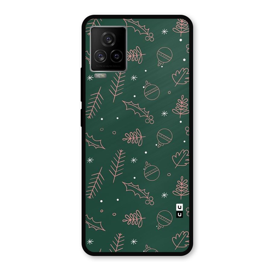 Christmas Season Leaves Metal Back Case for iQOO 7 Legend 5G