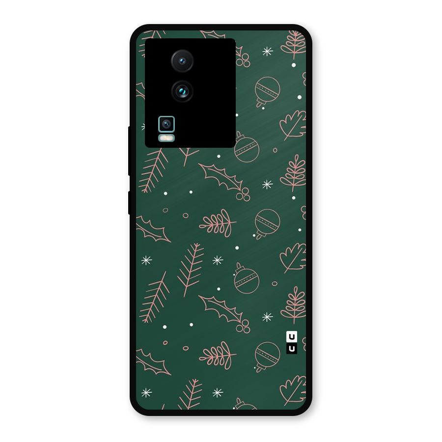 Christmas Season Leaves Metal Back Case for iQOO Neo 7 Pro