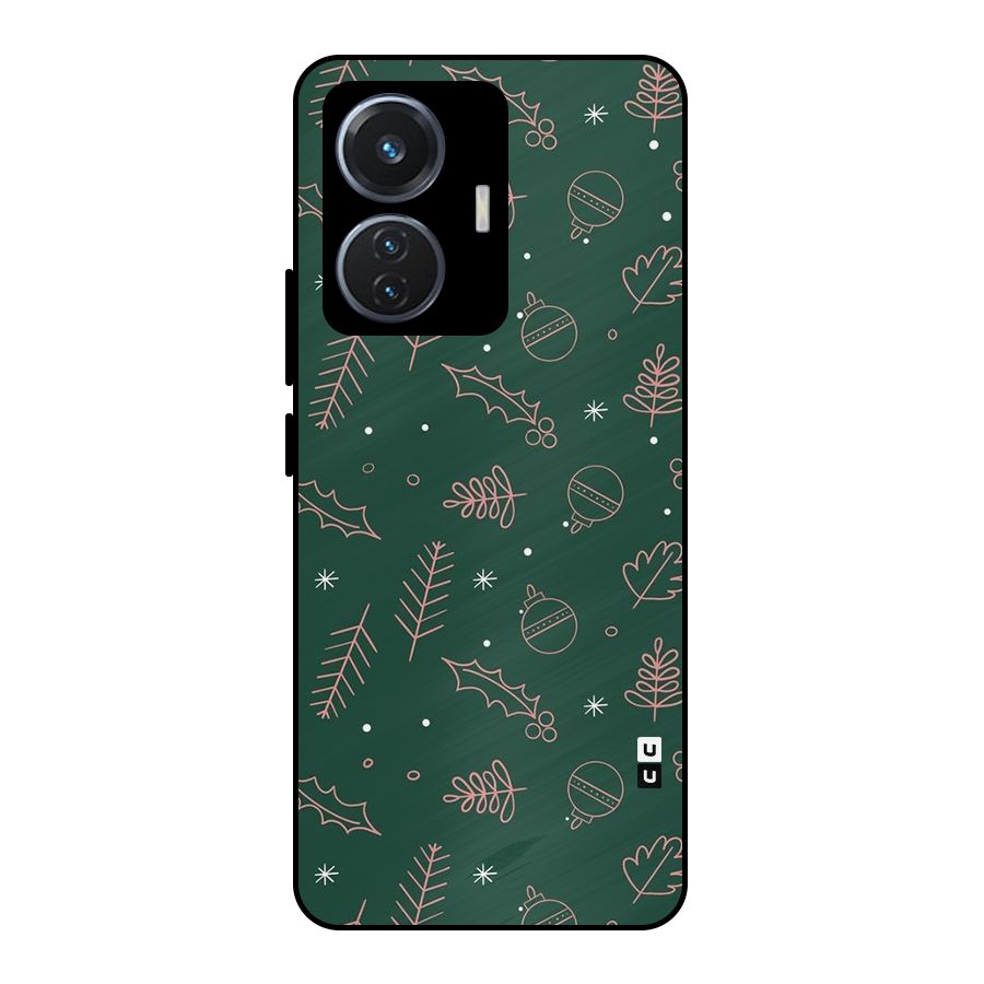 Christmas Season Leaves Metal Back Case for iQOO Z6 44W