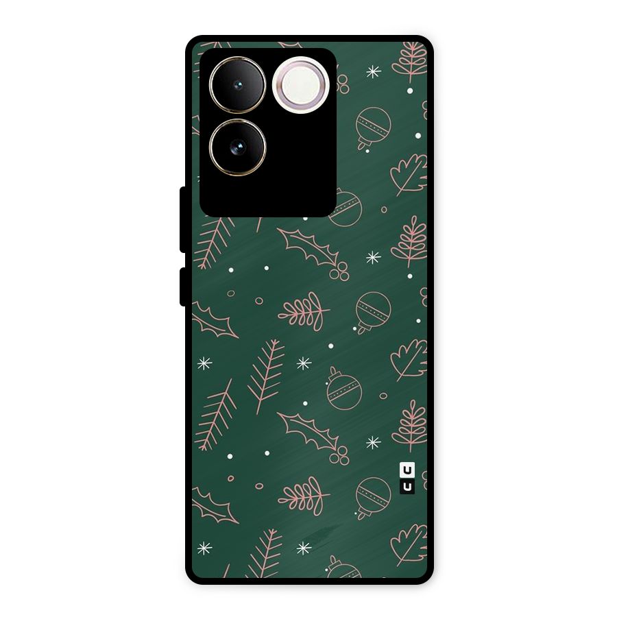 Christmas Season Leaves Metal Back Case for iQOO Z7 Pro