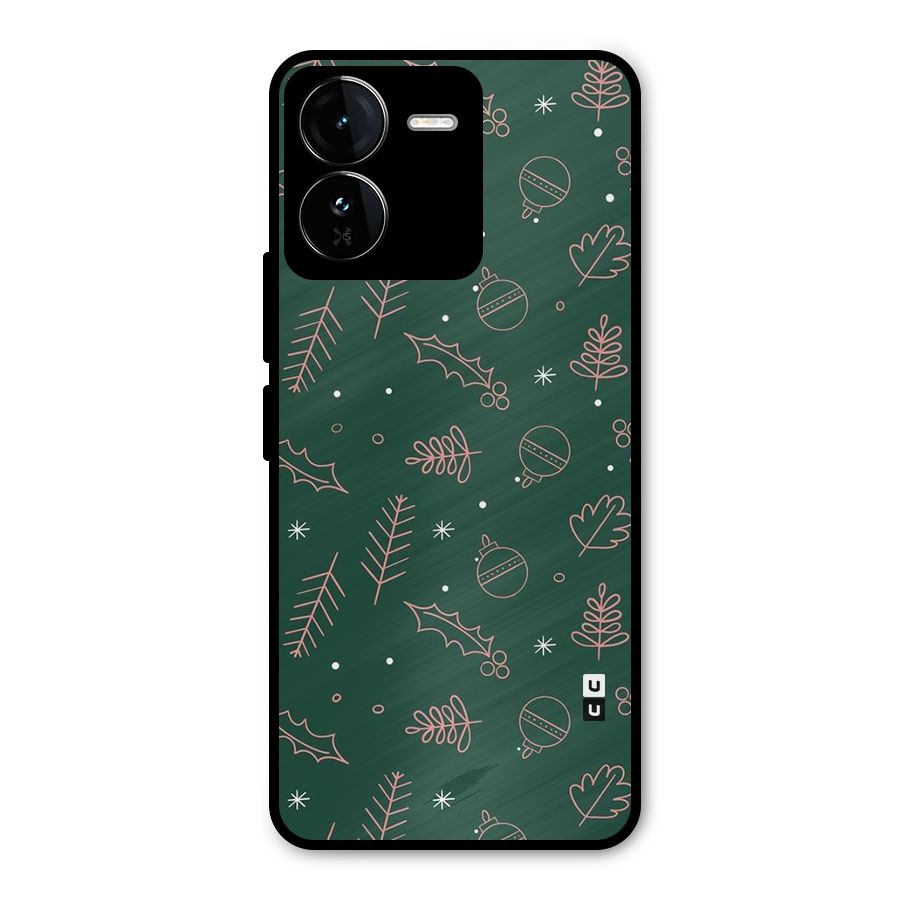 Christmas Season Leaves Metal Back Case for iQOO Z9