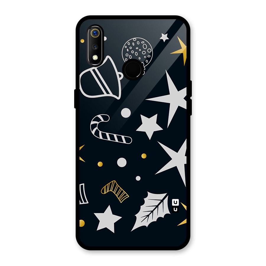 Christmas Special Pattern Glass Back Case for Realme 3i