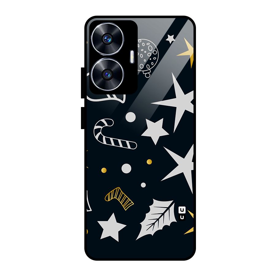 Christmas Special Pattern Glass Back Case for Realme Narzo N55