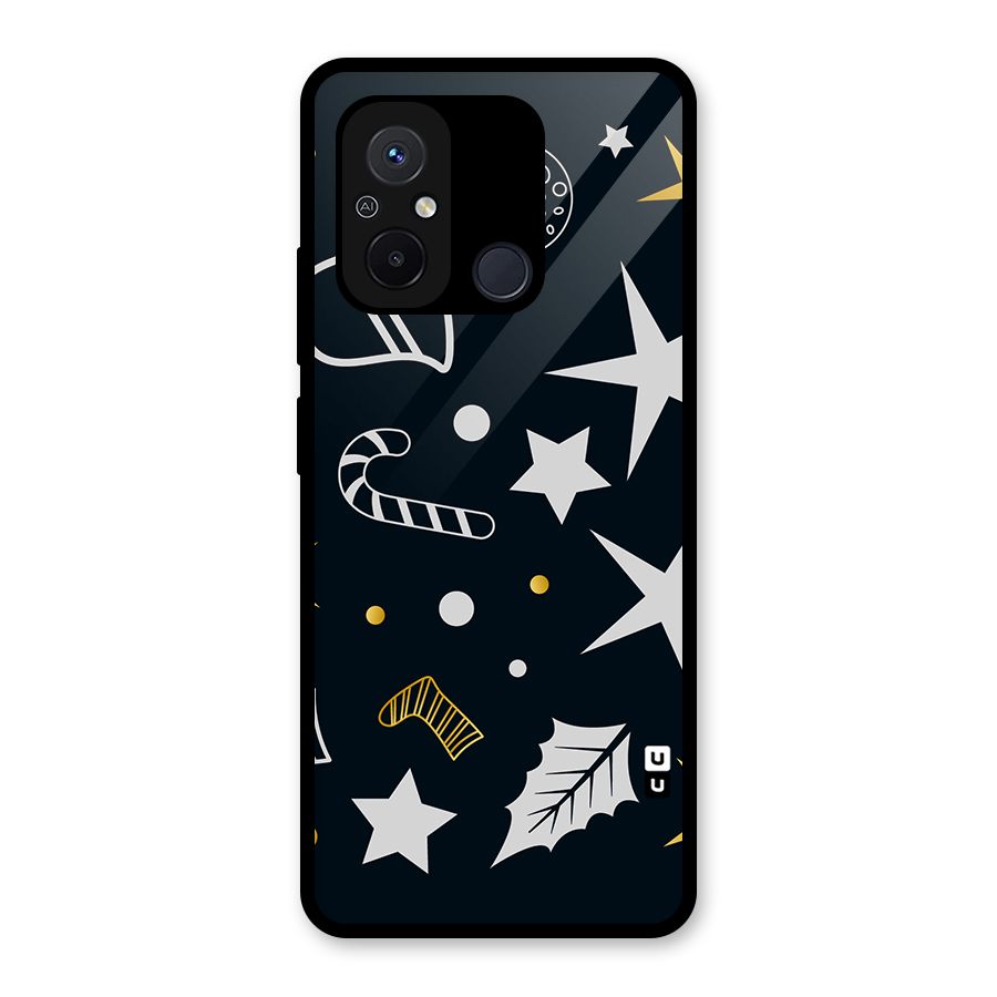 Christmas Special Pattern Glass Back Case for Redmi 12C