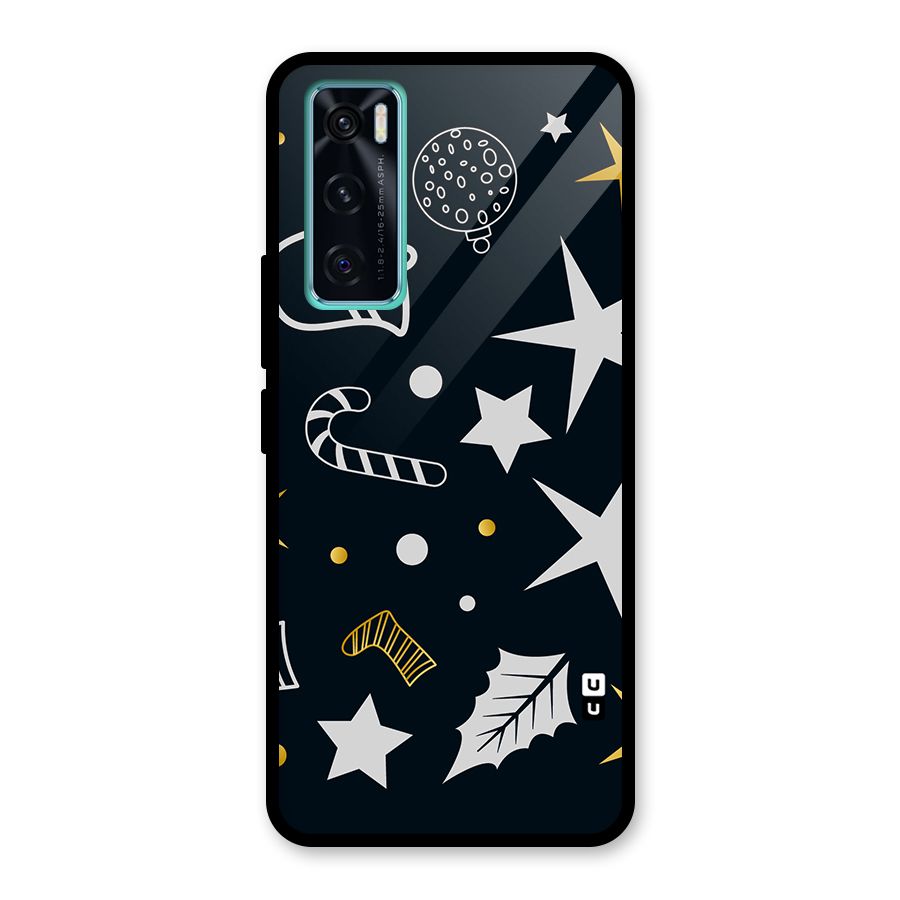 Christmas Special Pattern Glass Back Case for Vivo V20 SE