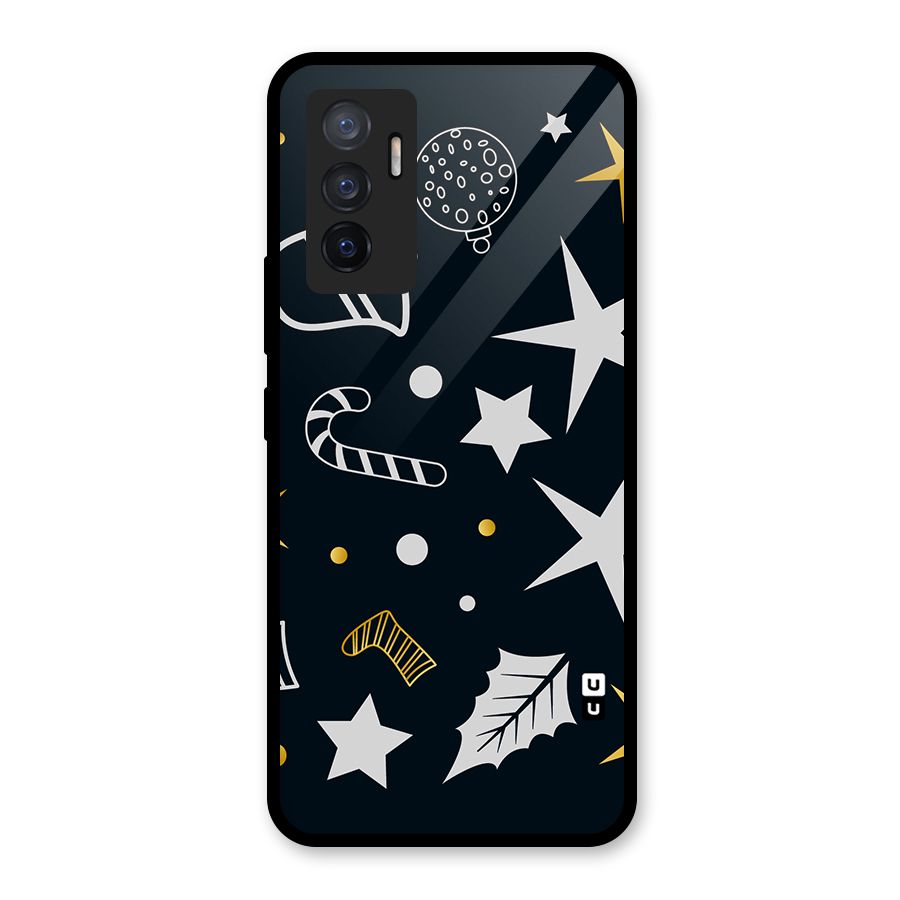 Christmas Special Pattern Glass Back Case for Vivo V23e