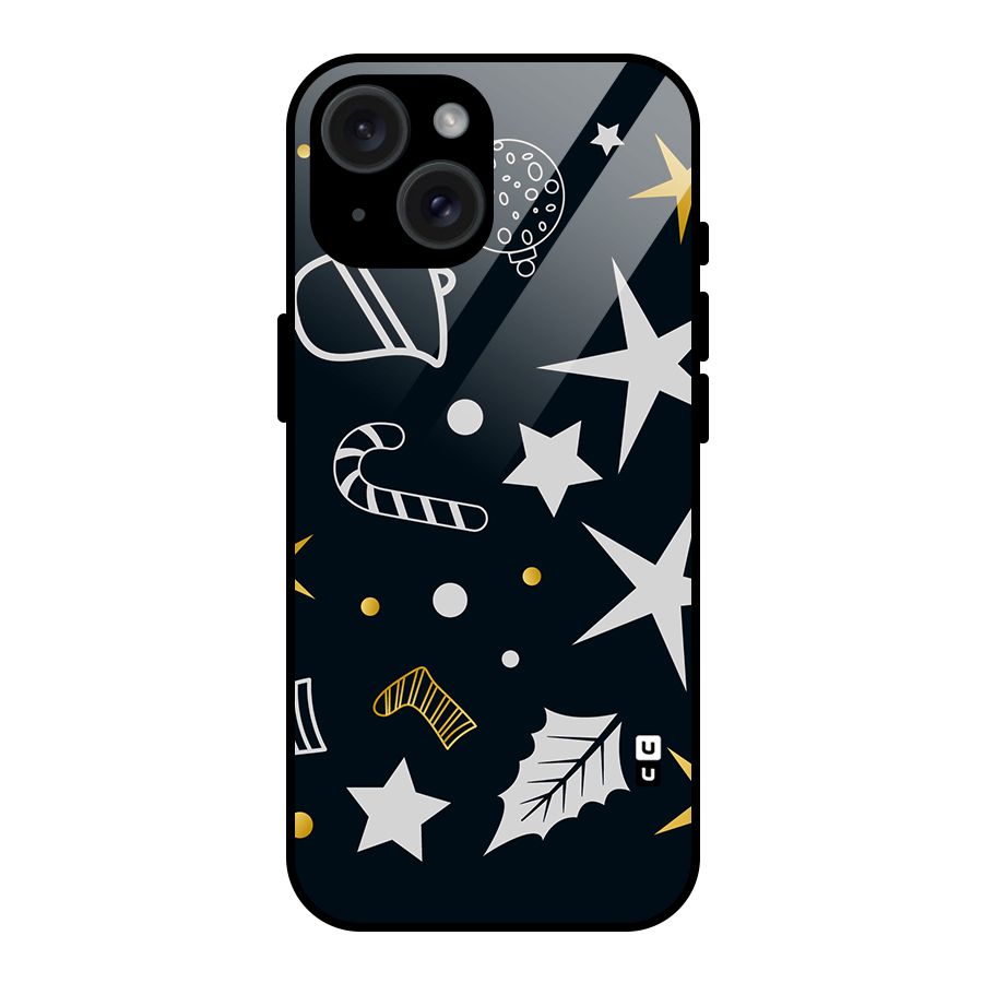 Christmas Special Pattern Glass Back Case for iPhone 15