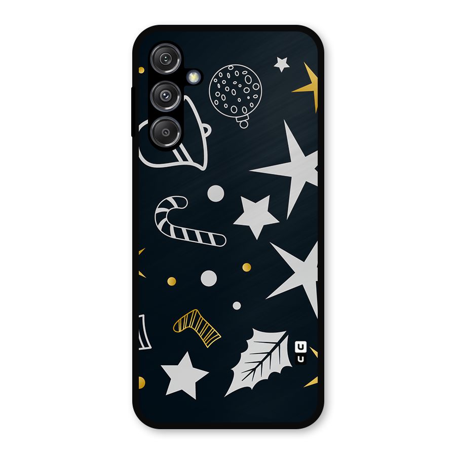 Christmas Special Pattern Metal Back Case for Galaxy M34 5G