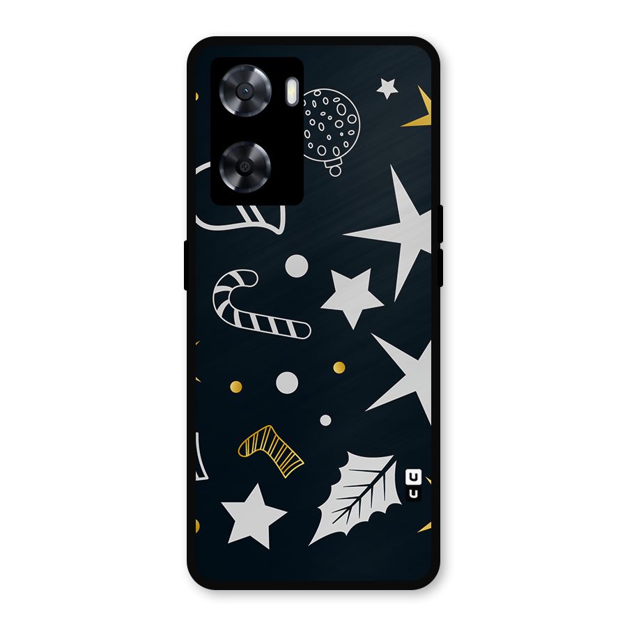 Christmas Special Pattern Metal Back Case for Oppo A57 2022