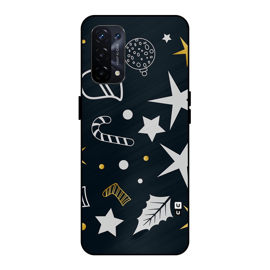 Christmas Special Pattern Metal Back Case for Oppo A74 5G