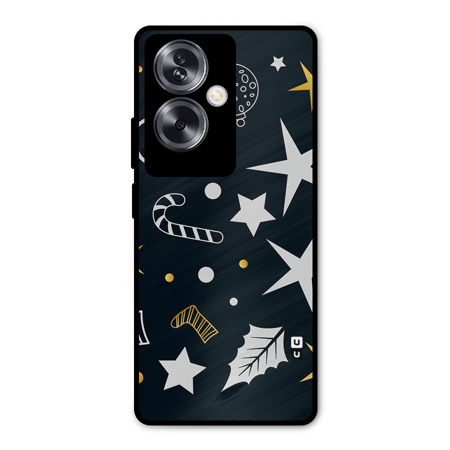 Christmas Special Pattern Metal Back Case for Oppo A79 5G