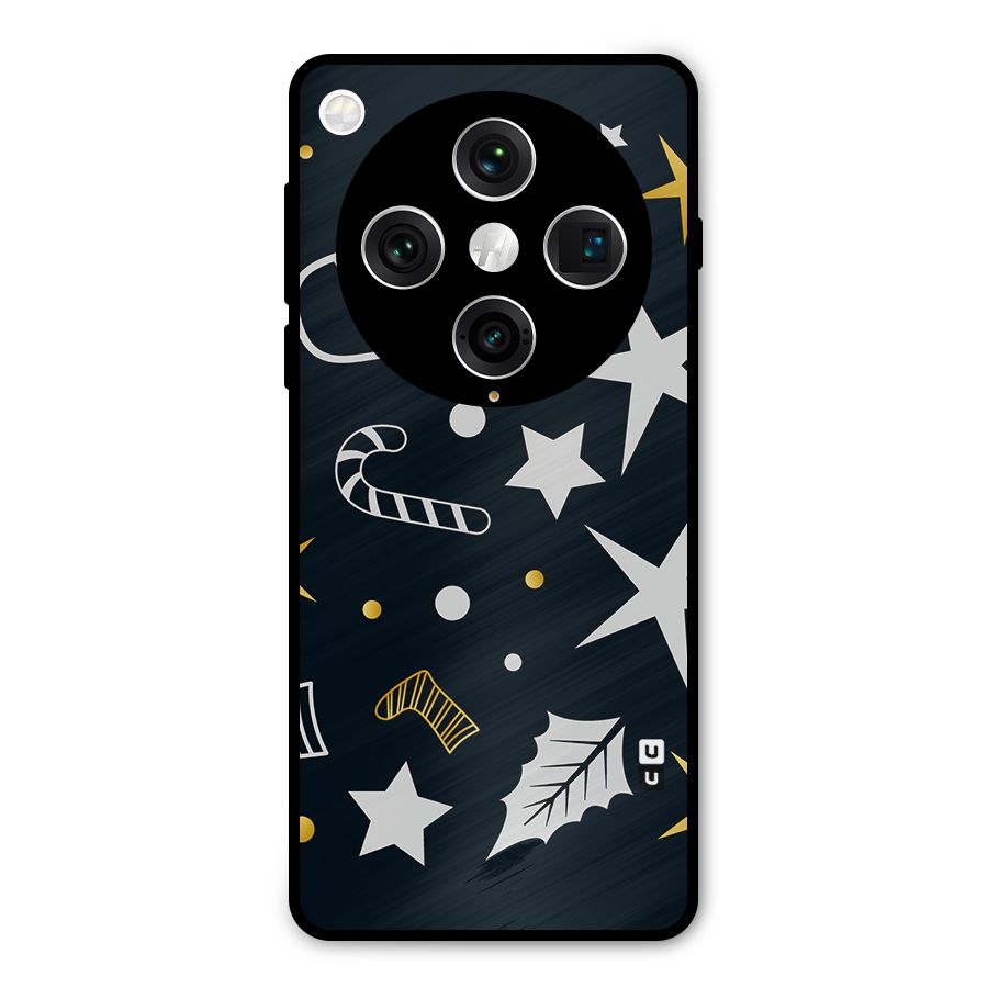 Christmas Special Pattern Metal Back Case for Oppo Find X8 Pro