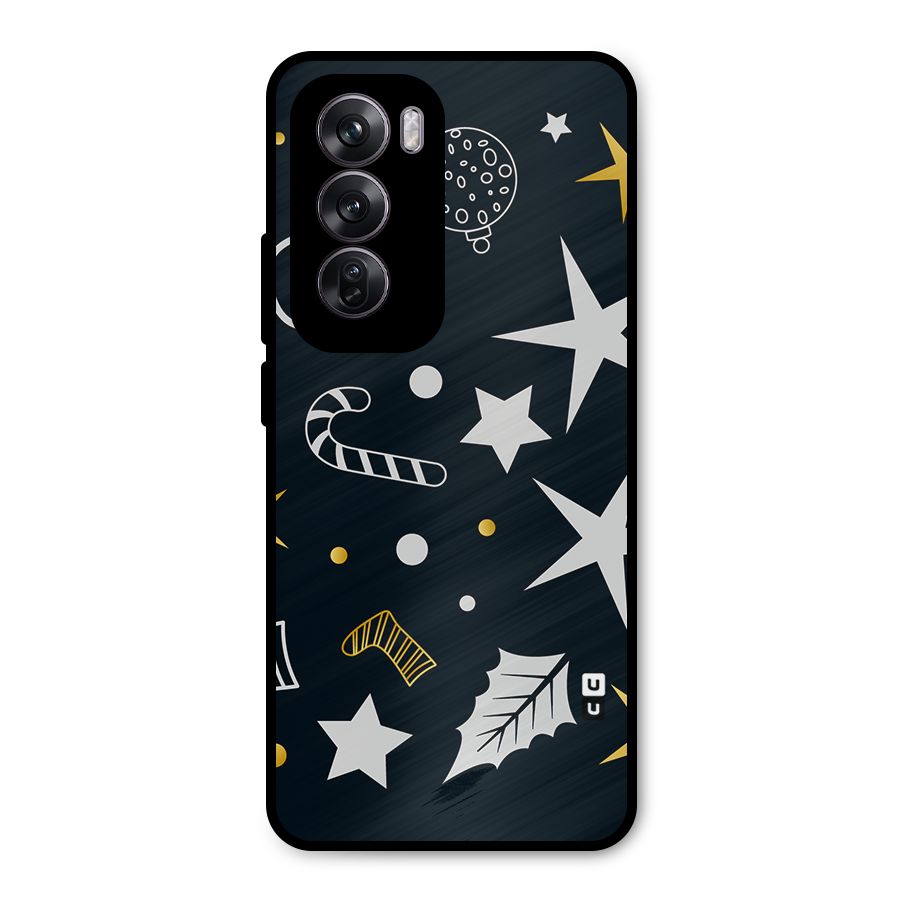 Christmas Special Pattern Metal Back Case for Oppo Reno12 Pro