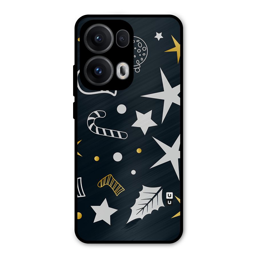 Christmas Special Pattern Metal Back Case for Oppo Reno13 Pro