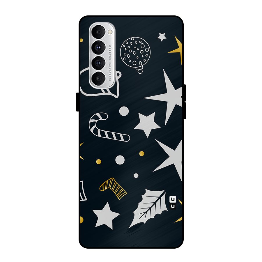 Christmas Special Pattern Metal Back Case for Oppo Reno4 Pro