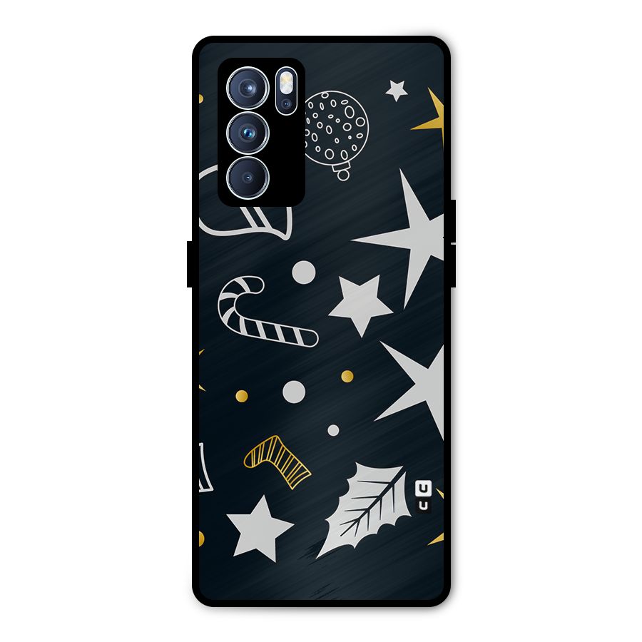 Christmas Special Pattern Metal Back Case for Oppo Reno6 Pro 5G