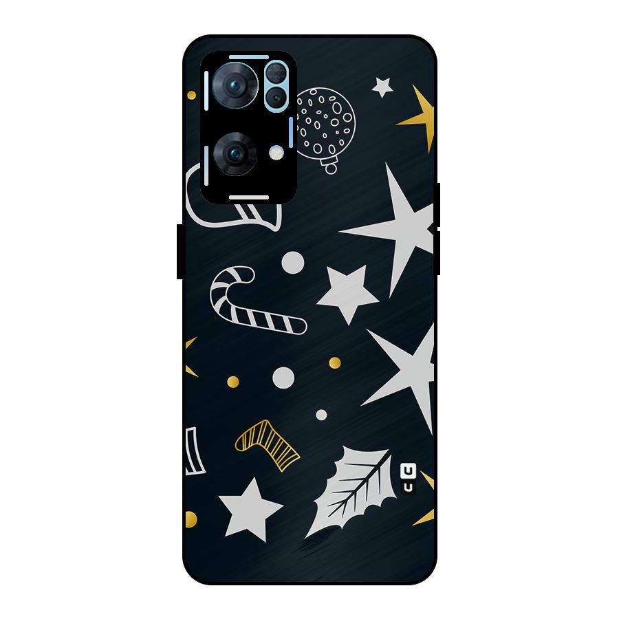 Christmas Special Pattern Metal Back Case for Oppo Reno7 Pro 5G