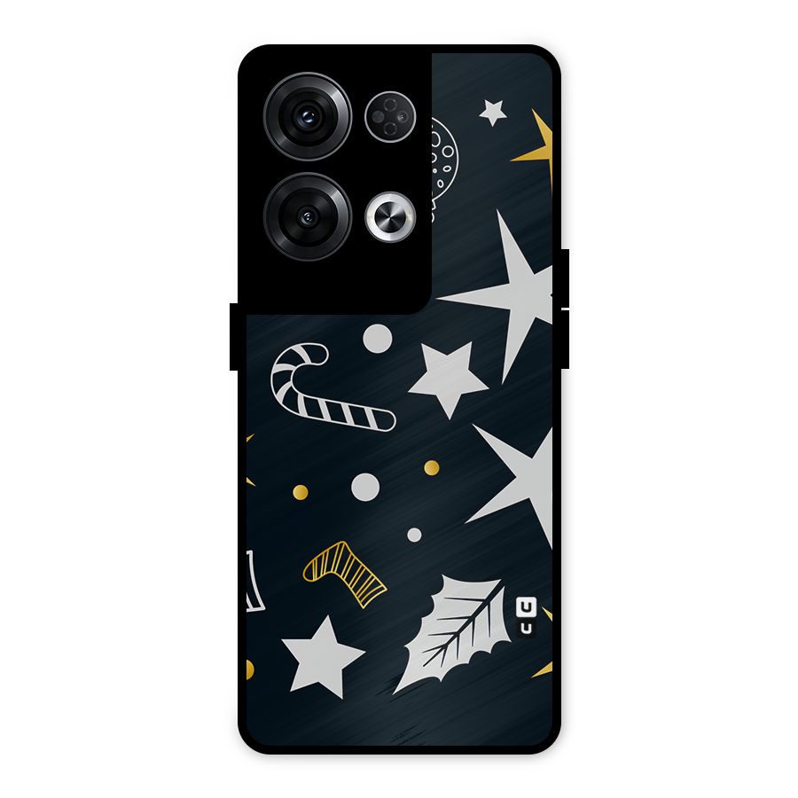Christmas Special Pattern Metal Back Case for Oppo Reno8 Pro 5G