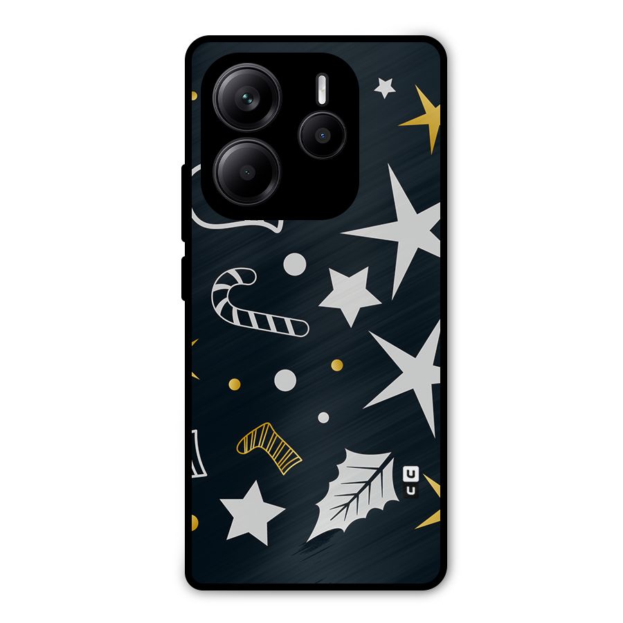 Christmas Special Pattern Metal Back Case for Redmi Note 14 5G