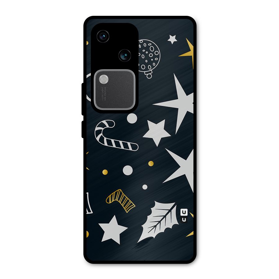 Christmas Special Pattern Metal Back Case for Vivo V30 Pro