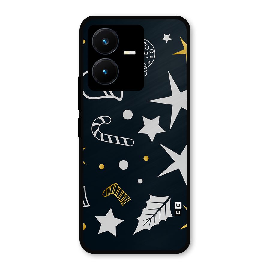 Christmas Special Pattern Metal Back Case for Vivo Y22s