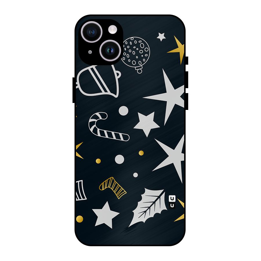 Christmas Special Pattern Metal Back Case for iPhone 14 Plus