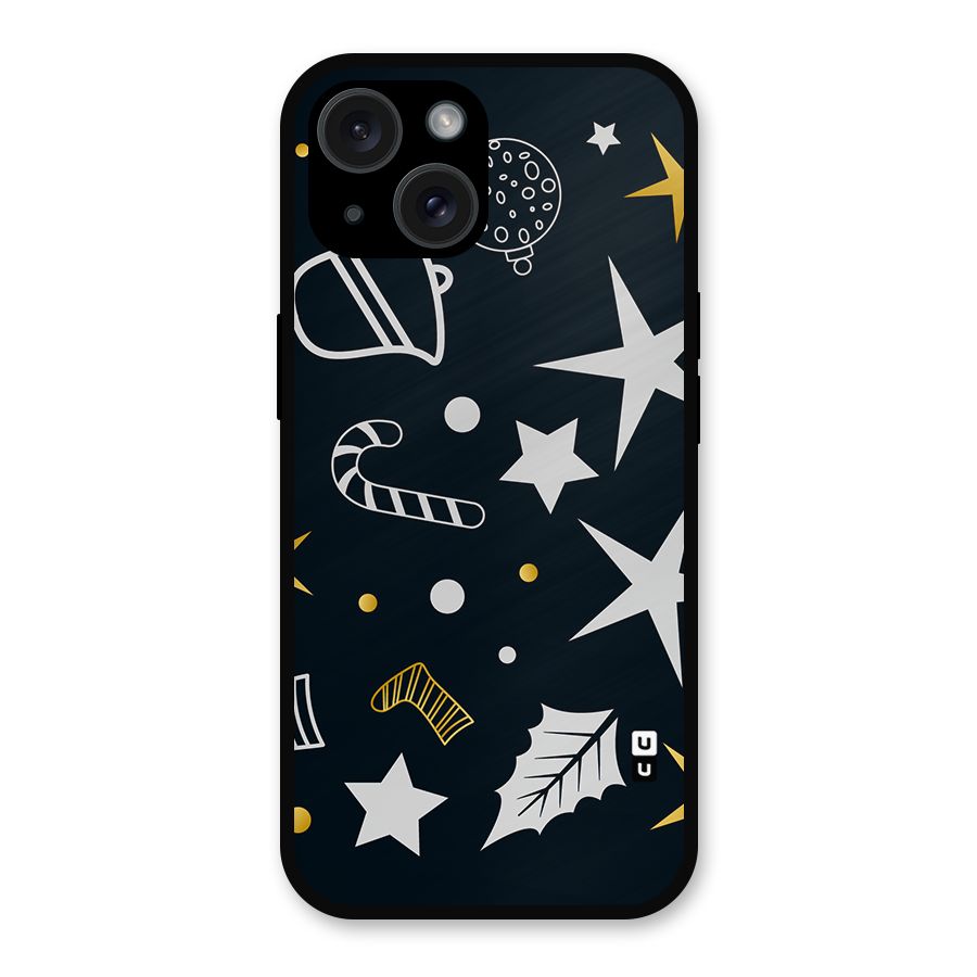 Christmas Special Pattern Metal Back Case for iPhone 15