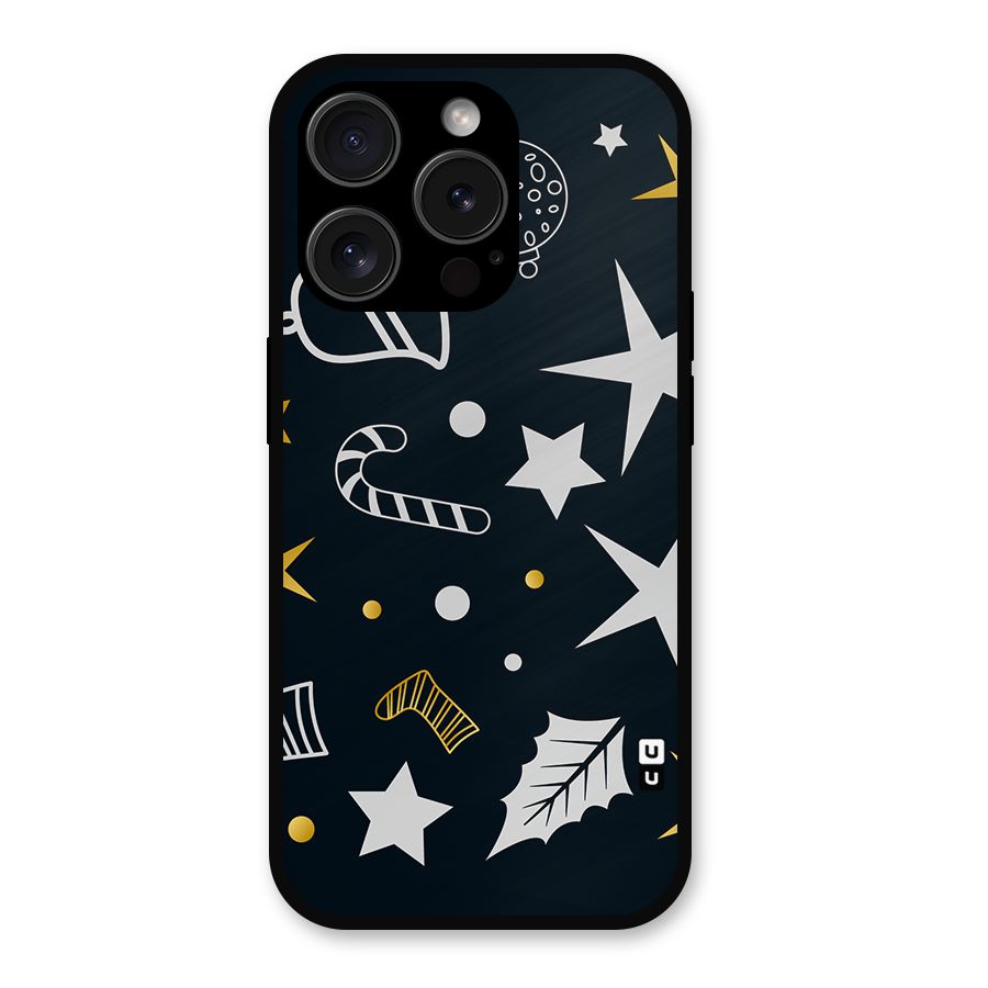 Christmas Special Pattern Metal Back Case for iPhone 15 Pro